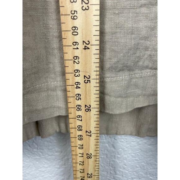 Completo Lino Arthurio Shirt Jacket Medium Tan Linen Lagenlook Relaxed Zipper - Picture 9 of 9